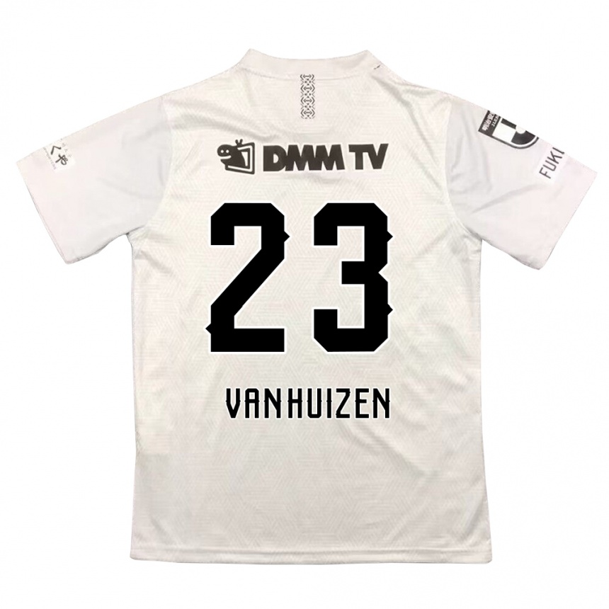 Kids Football Haruki Christopher Van Huizen #23 Gray Black Away Jersey 2024/25 T-Shirt Nz