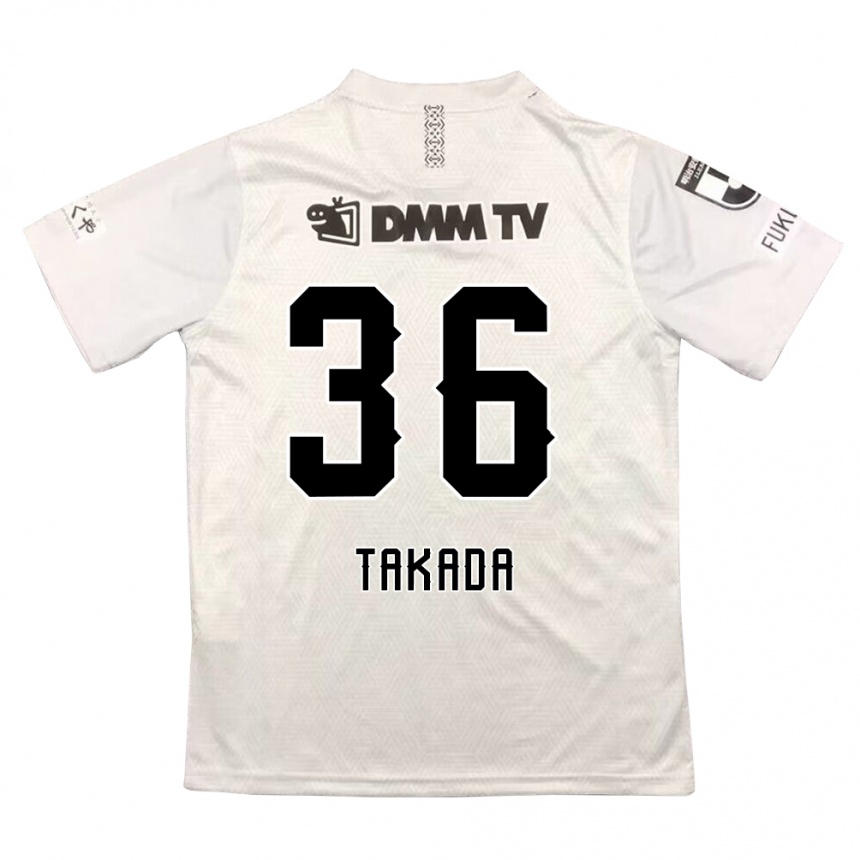 Kids Football Seiya Takada #36 Gray Black Away Jersey 2024/25 T-Shirt Nz