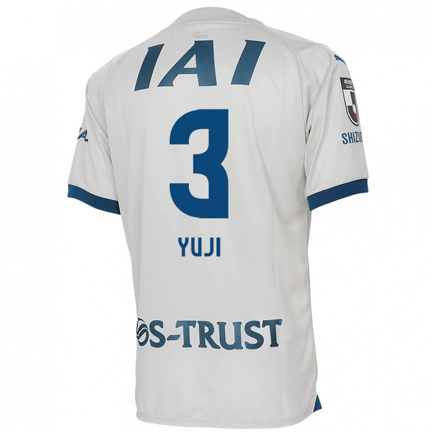 Kids Football Yuji Takahashi #3 White Blue Away Jersey 2024/25 T-Shirt Nz