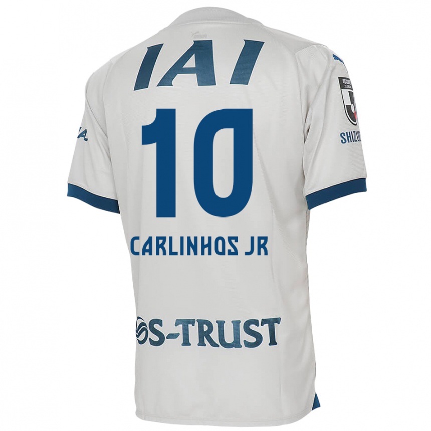 Kids Football Carlinhos Junior #10 White Blue Away Jersey 2024/25 T-Shirt Nz