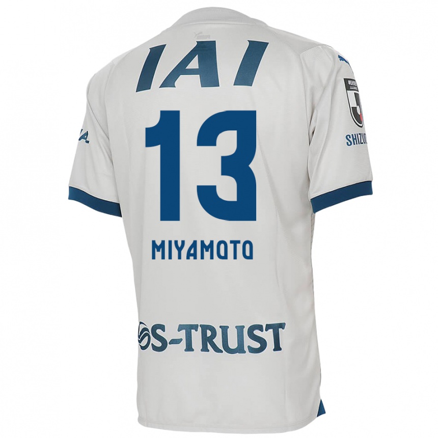 Kids Football Kota Miyamoto #13 White Blue Away Jersey 2024/25 T-Shirt Nz