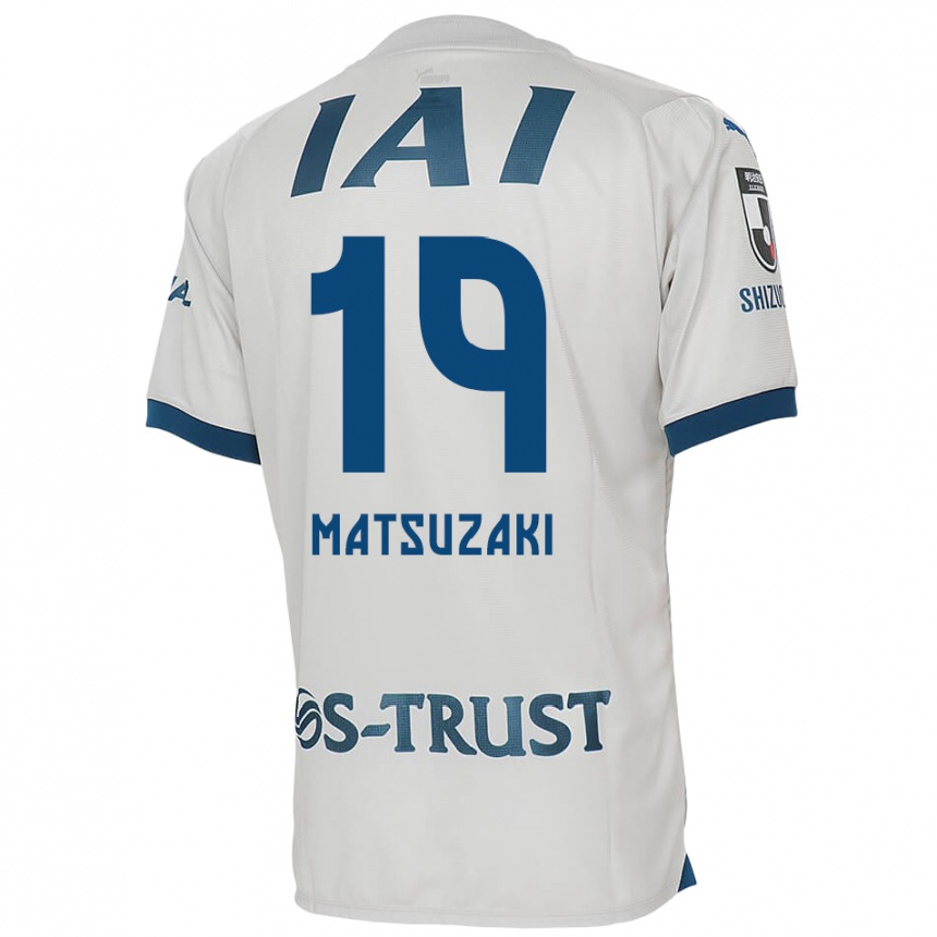 Kids Football Kai Matsuzaki #19 White Blue Away Jersey 2024/25 T-Shirt Nz