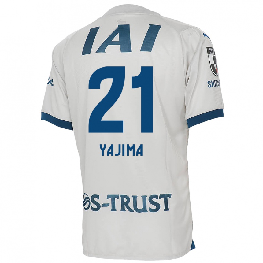 Kids Football Shinya Yajima #21 White Blue Away Jersey 2024/25 T-Shirt Nz