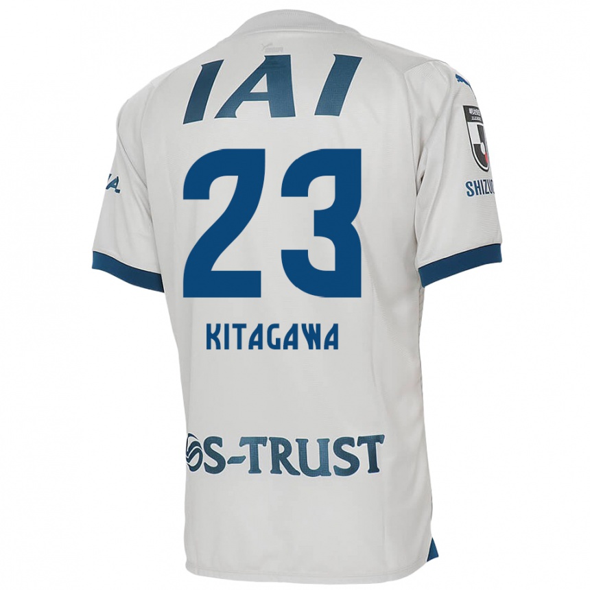 Kids Football Koya Kitagawa #23 White Blue Away Jersey 2024/25 T-Shirt Nz