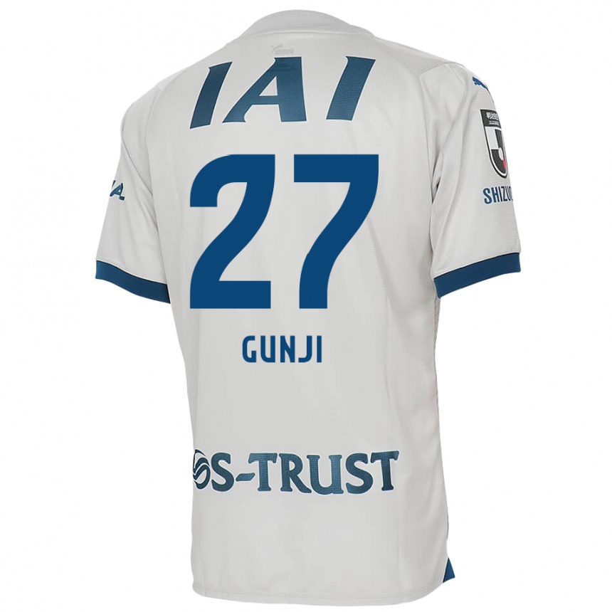 Kids Football Riku Gunji #27 White Blue Away Jersey 2024/25 T-Shirt Nz