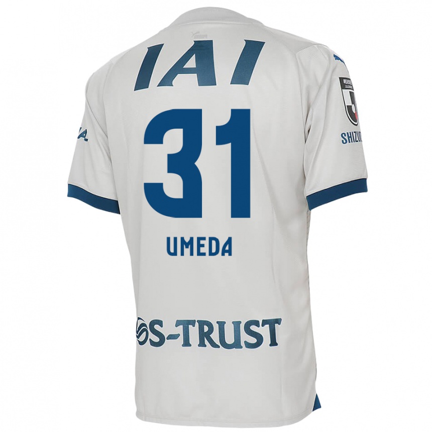 Kids Football Togo Umeda #31 White Blue Away Jersey 2024/25 T-Shirt Nz