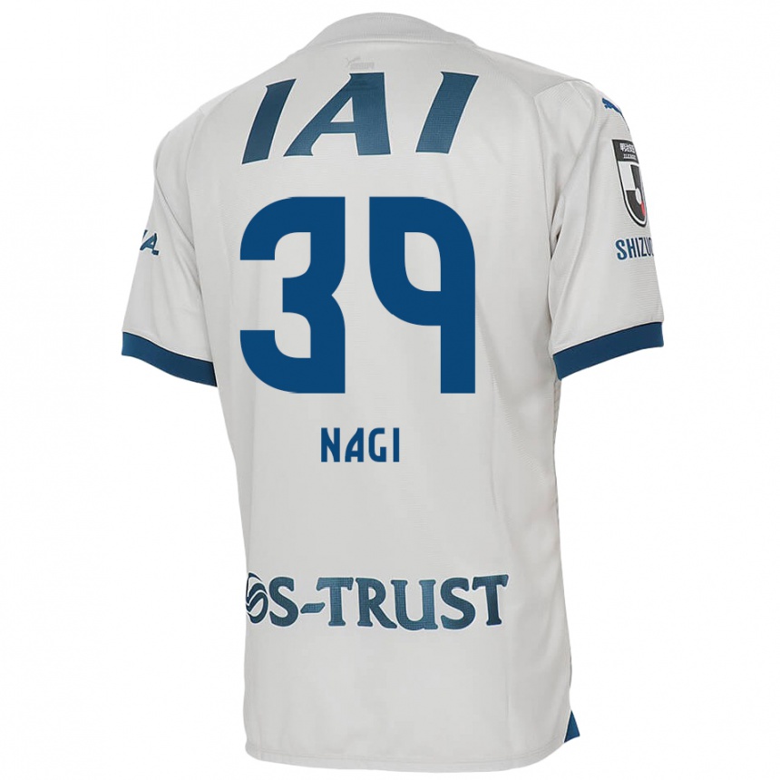 Kids Football Nagi Kawatani #39 White Blue Away Jersey 2024/25 T-Shirt Nz