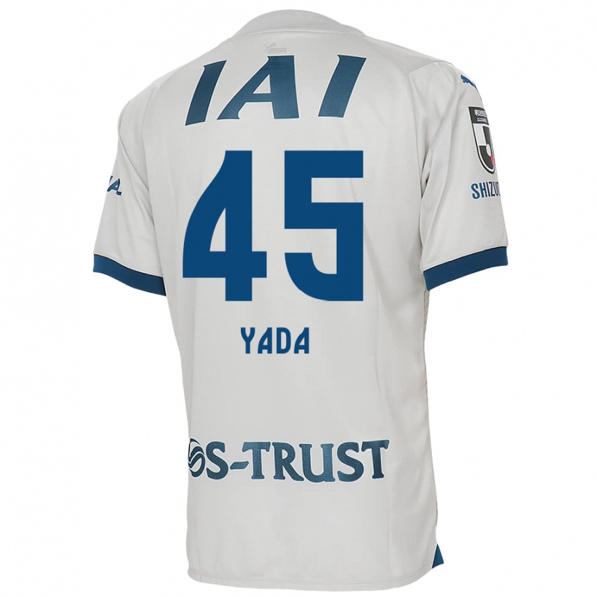 Kids Football Ryunosuke Yada #45 White Blue Away Jersey 2024/25 T-Shirt Nz