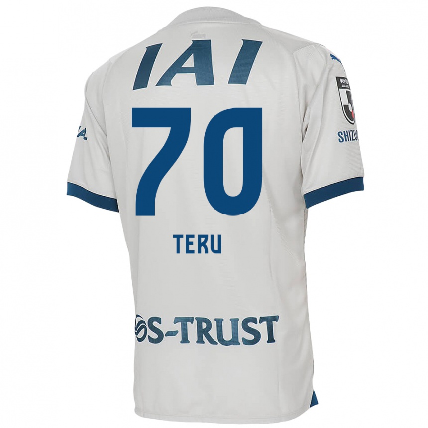 Kids Football Teruki Hara #70 White Blue Away Jersey 2024/25 T-Shirt Nz