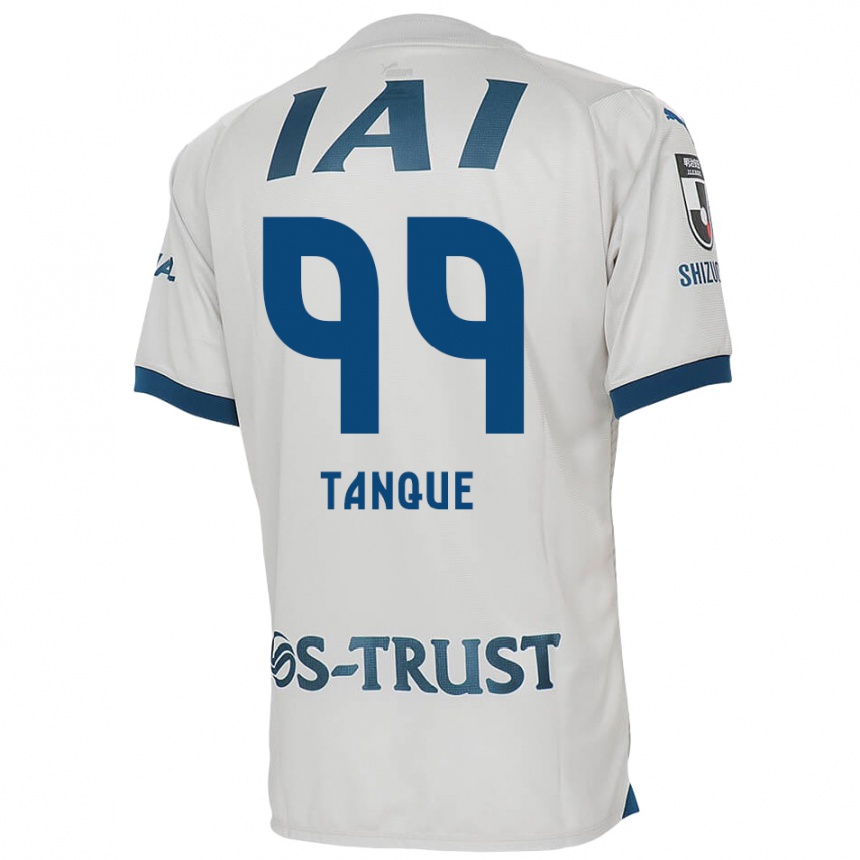 Kids Football Douglas Tanque #99 White Blue Away Jersey 2024/25 T-Shirt Nz