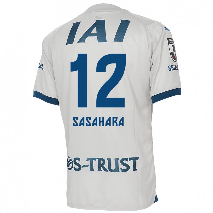 Kids Football Kenshin Sasahara #12 White Blue Away Jersey 2024/25 T-Shirt Nz