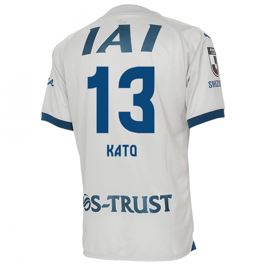 Kids Football Daiya Kato #13 White Blue Away Jersey 2024/25 T-Shirt Nz