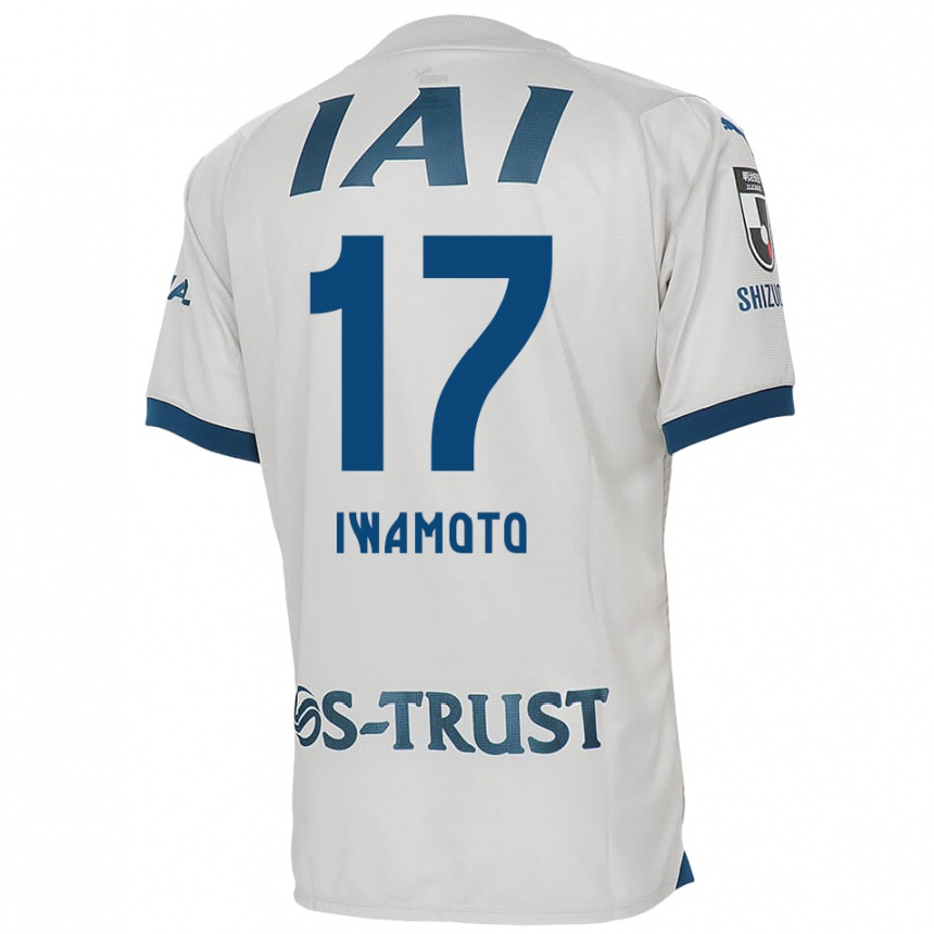 Kids Football Shogo Iwamoto #17 White Blue Away Jersey 2024/25 T-Shirt Nz