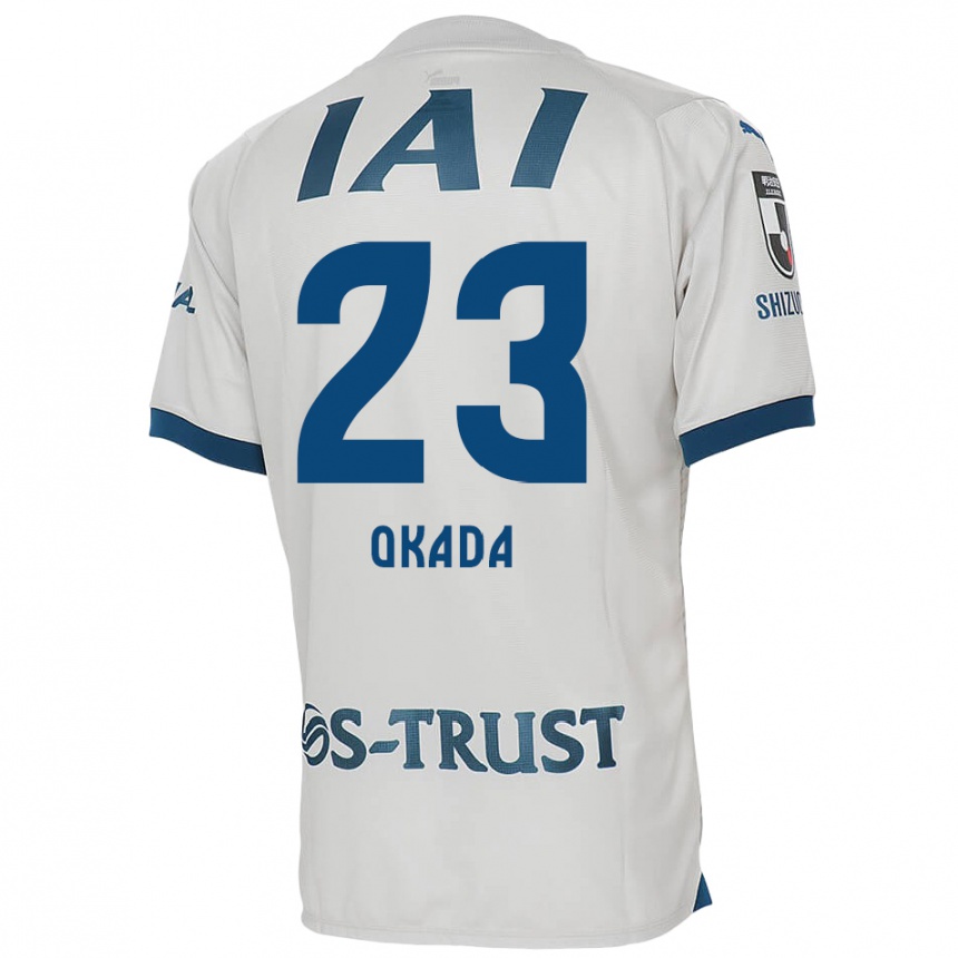 Kids Football Shu Okada #23 White Blue Away Jersey 2024/25 T-Shirt Nz