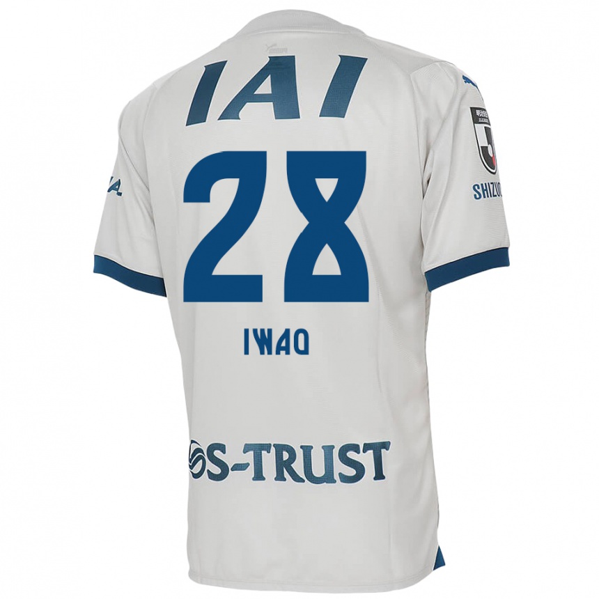 Kids Football Takeru Iwao #28 White Blue Away Jersey 2024/25 T-Shirt Nz