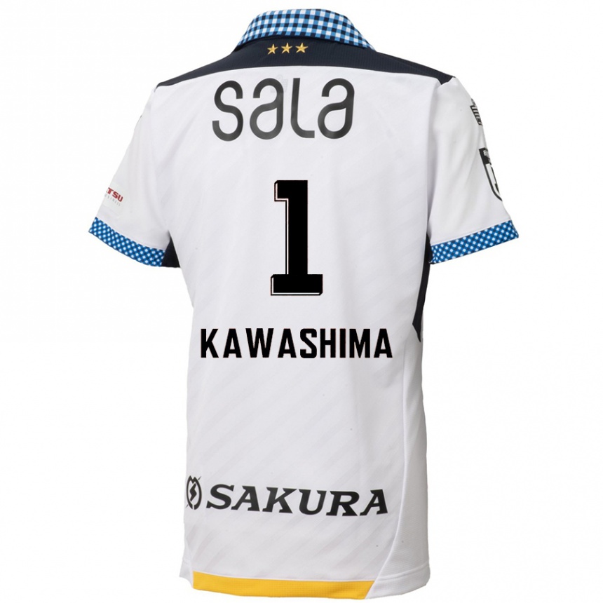 Kids Football Eiji Kawashima #1 White Black Away Jersey 2024/25 T-Shirt Nz