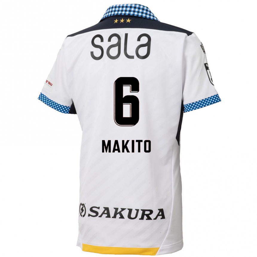 Kids Football Makito Ito #6 White Black Away Jersey 2024/25 T-Shirt Nz