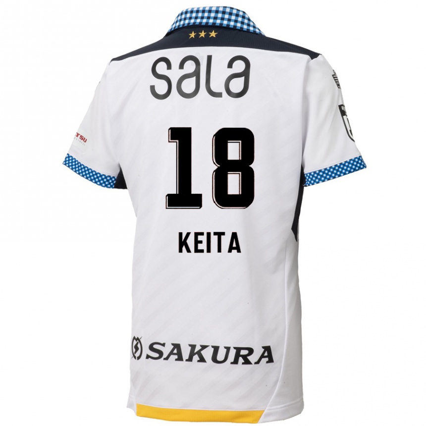 Kids Football Keita Takahata #18 White Black Away Jersey 2024/25 T-Shirt Nz