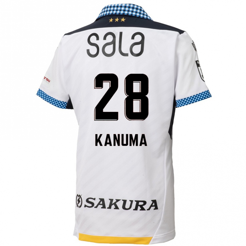 Kids Football Naoki Kanuma #28 White Black Away Jersey 2024/25 T-Shirt Nz