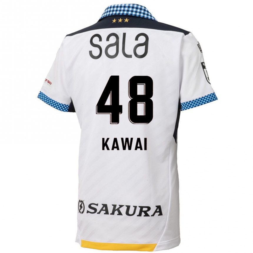 Kids Football Tokumo Kawai #48 White Black Away Jersey 2024/25 T-Shirt Nz