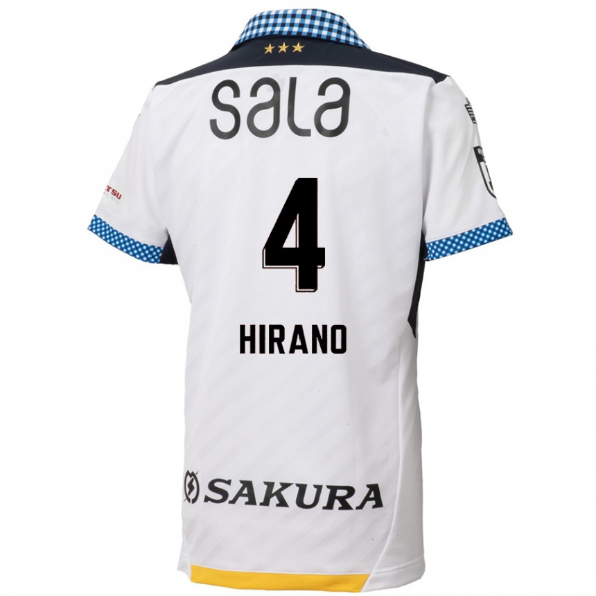 Kids Football Rion Hirano #4 White Black Away Jersey 2024/25 T-Shirt Nz