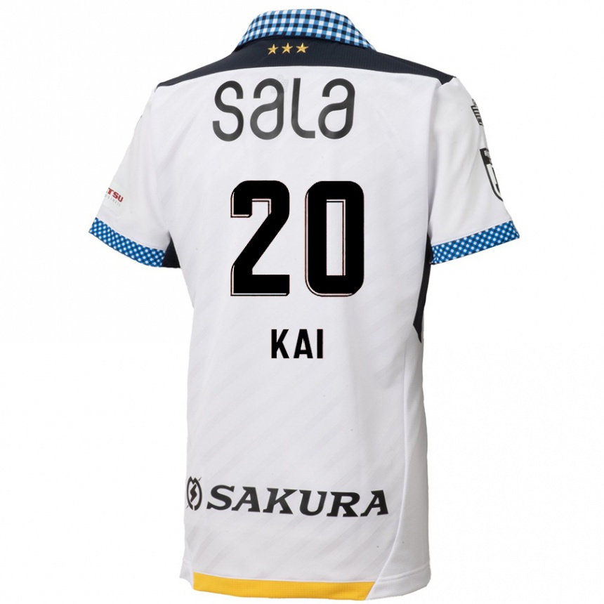 Kids Football Yua Kai #20 White Black Away Jersey 2024/25 T-Shirt Nz