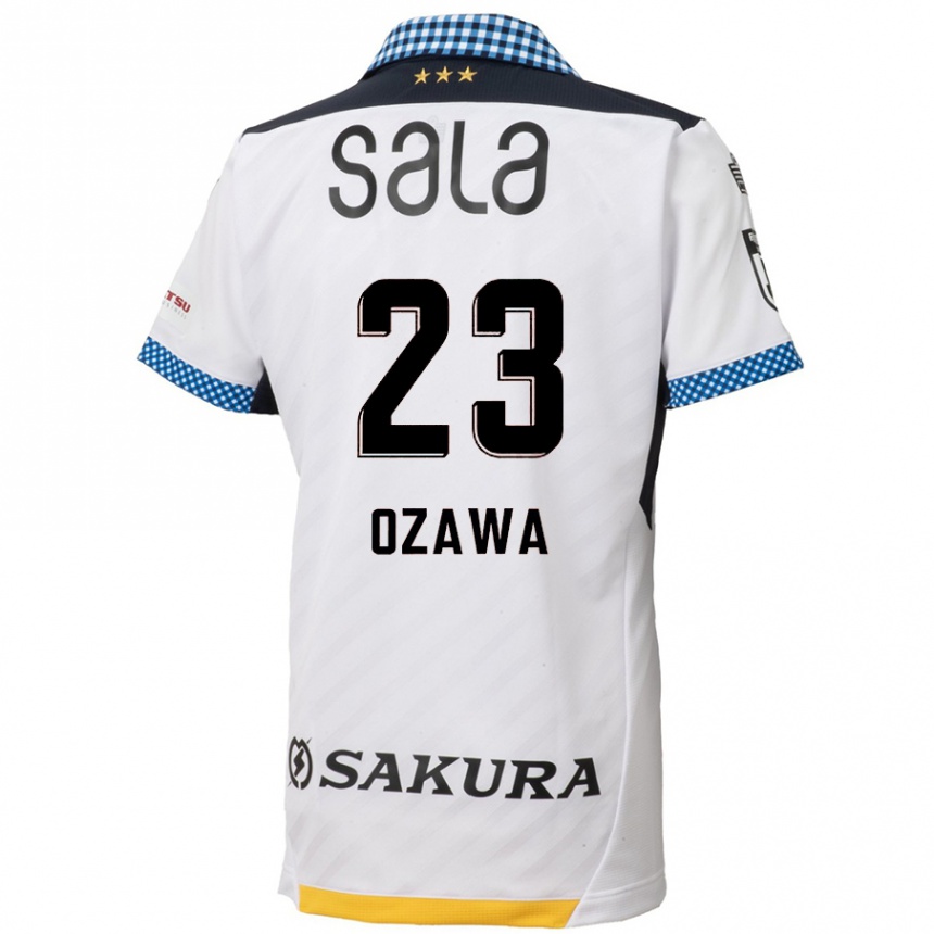 Kids Football Yugo Ozawa #23 White Black Away Jersey 2024/25 T-Shirt Nz