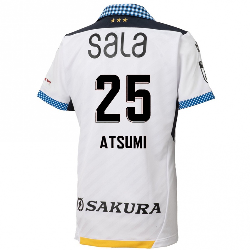 Kids Football Keita Atsumi #25 White Black Away Jersey 2024/25 T-Shirt Nz