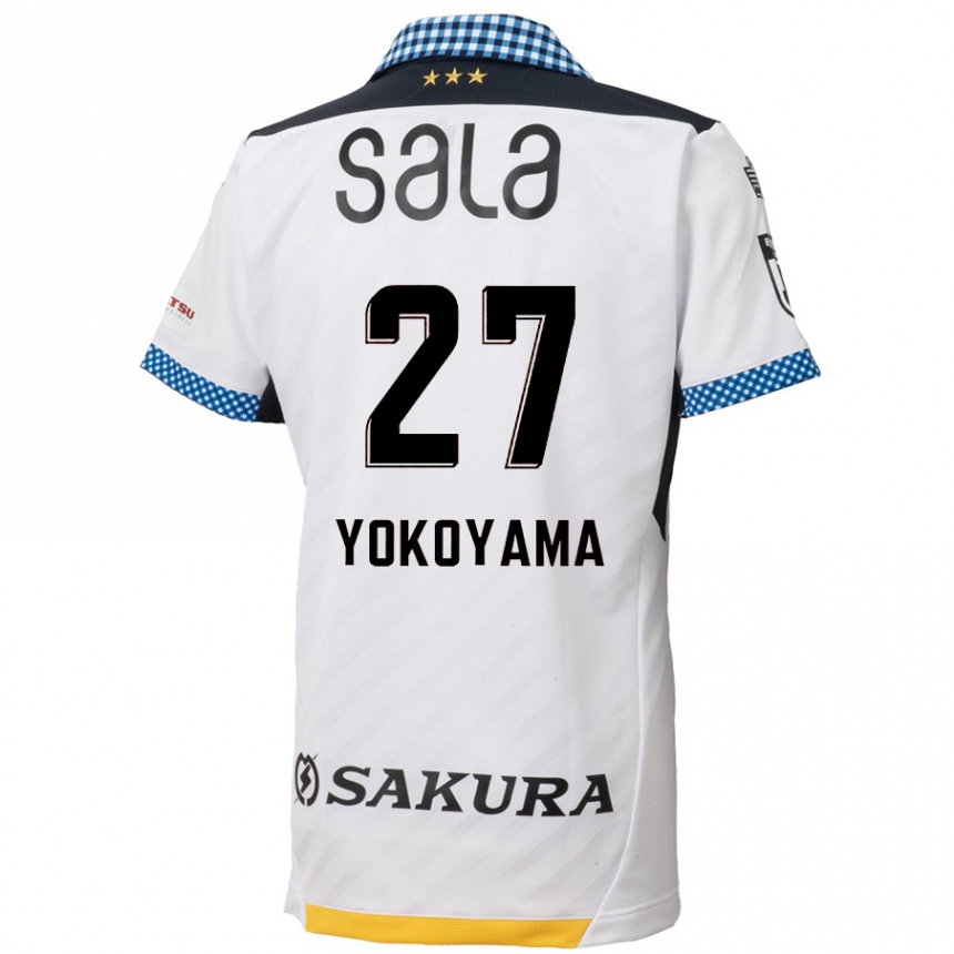 Kids Football Kota Yokoyama #27 White Black Away Jersey 2024/25 T-Shirt Nz