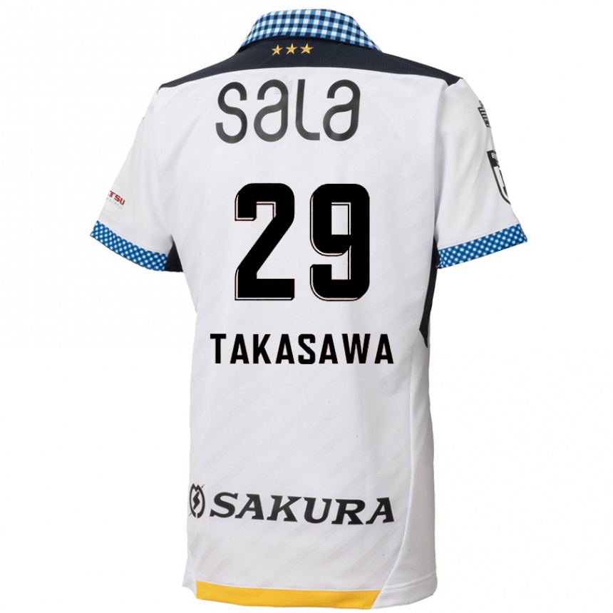 Kids Football Kaito Takasawa #29 White Black Away Jersey 2024/25 T-Shirt Nz