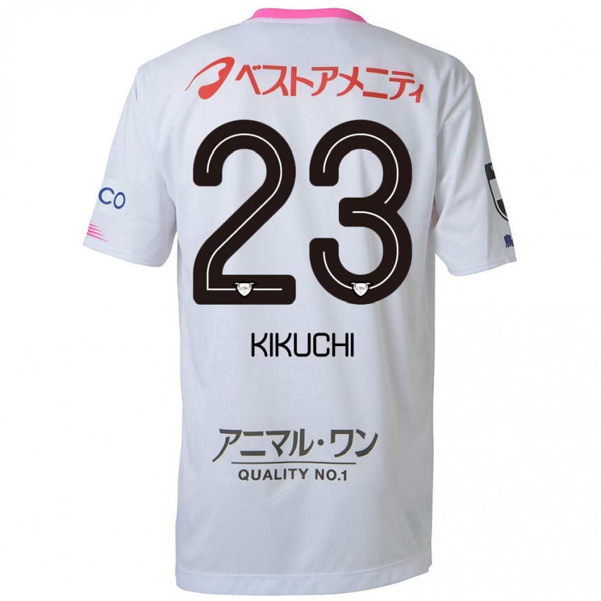 Kids Football Taichi Kikuchi #23 White Blue Pink Away Jersey 2024/25 T-Shirt Nz