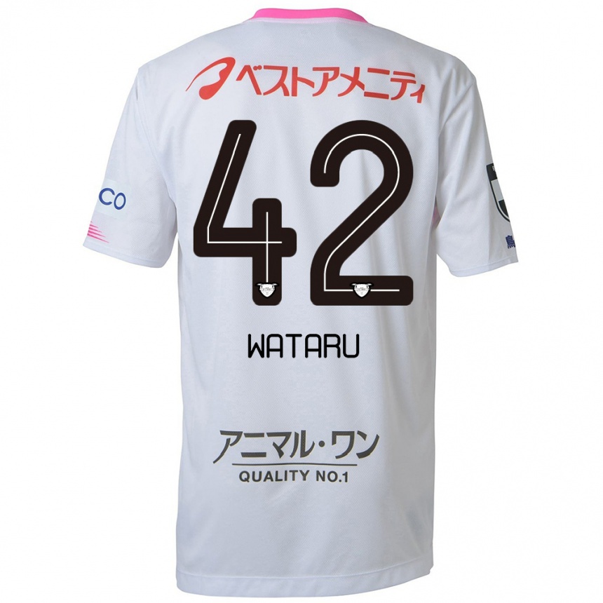 Kids Football Wataru Harada #42 White Blue Pink Away Jersey 2024/25 T-Shirt Nz