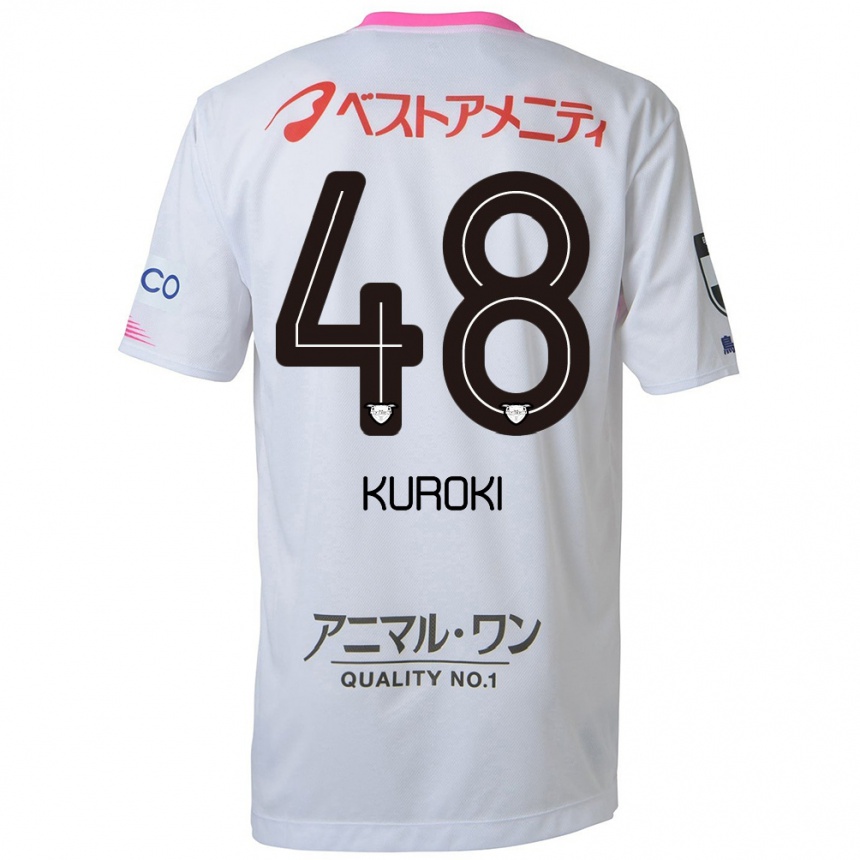 Kids Football Yuya Kuroki #48 White Blue Pink Away Jersey 2024/25 T-Shirt Nz