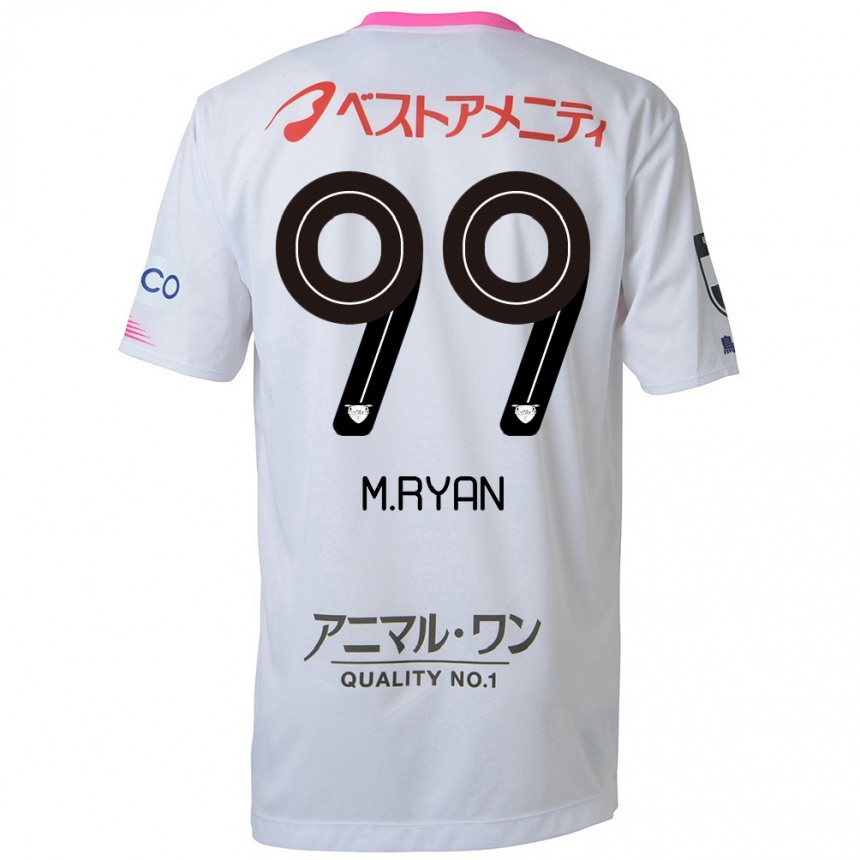 Kids Football Marcelo Ryan #99 White Blue Pink Away Jersey 2024/25 T-Shirt Nz