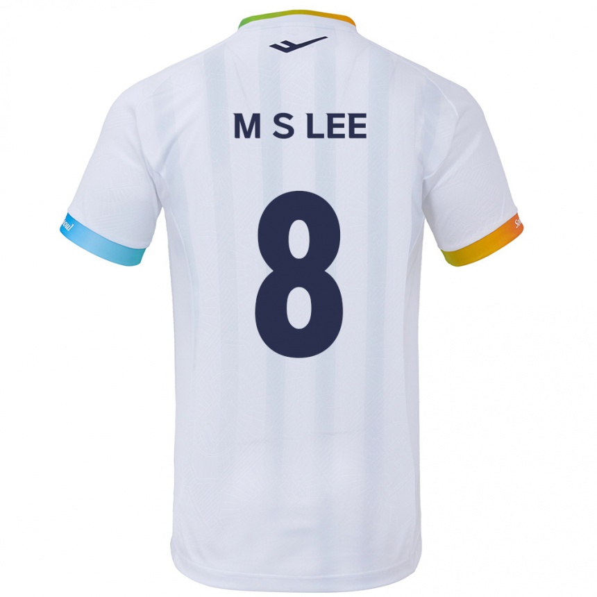 Kids Football Seung-Mo Lee #8 White Blue Away Jersey 2024/25 T-Shirt Nz