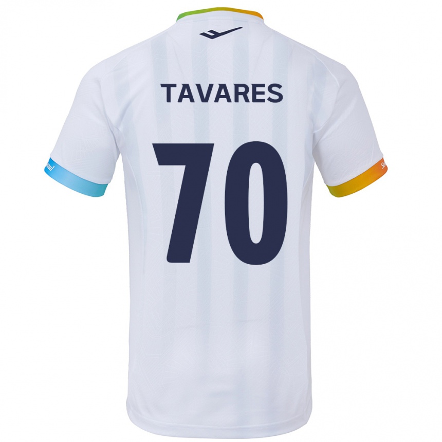 Kids Football Ronaldo Tavares #70 White Blue Away Jersey 2024/25 T-Shirt Nz