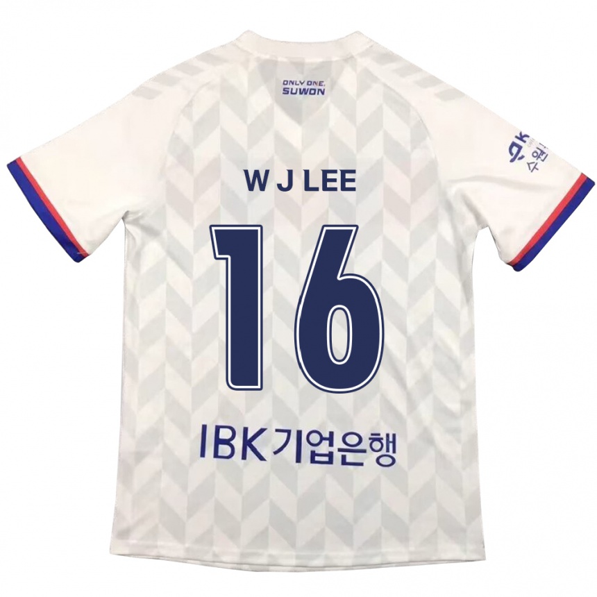 Kids Football Jae-Won Lee #16 White Blue Away Jersey 2024/25 T-Shirt Nz