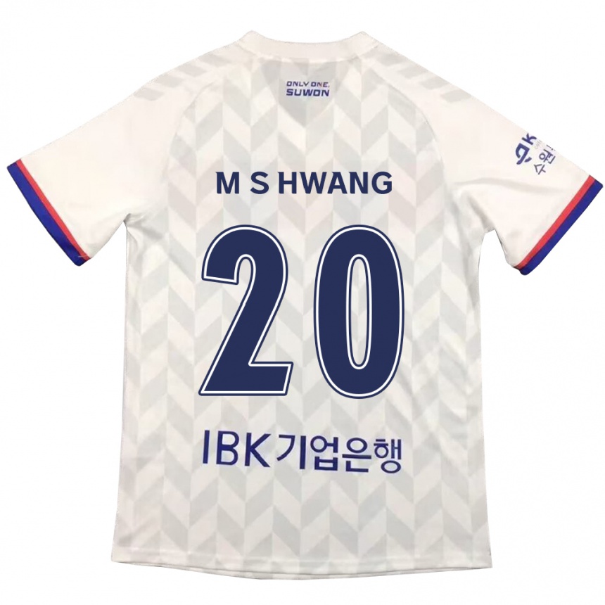 Kids Football Soon-Min Hwang #20 White Blue Away Jersey 2024/25 T-Shirt Nz