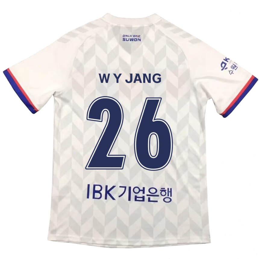 Kids Football Young-Woo Jang #26 White Blue Away Jersey 2024/25 T-Shirt Nz