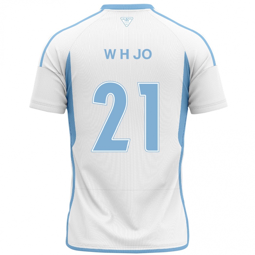 Kids Football Hyeon-Woo Jo #21 White Blue Away Jersey 2024/25 T-Shirt Nz