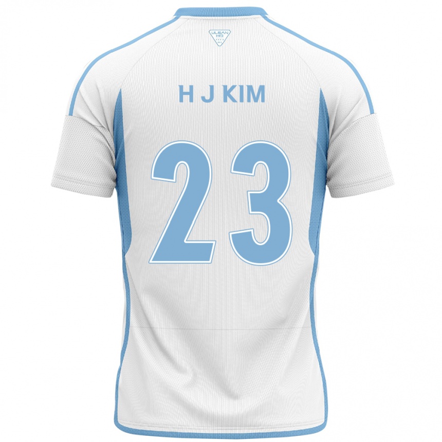 Kids Football Ju-Hwan Kim #23 White Blue Away Jersey 2024/25 T-Shirt Nz