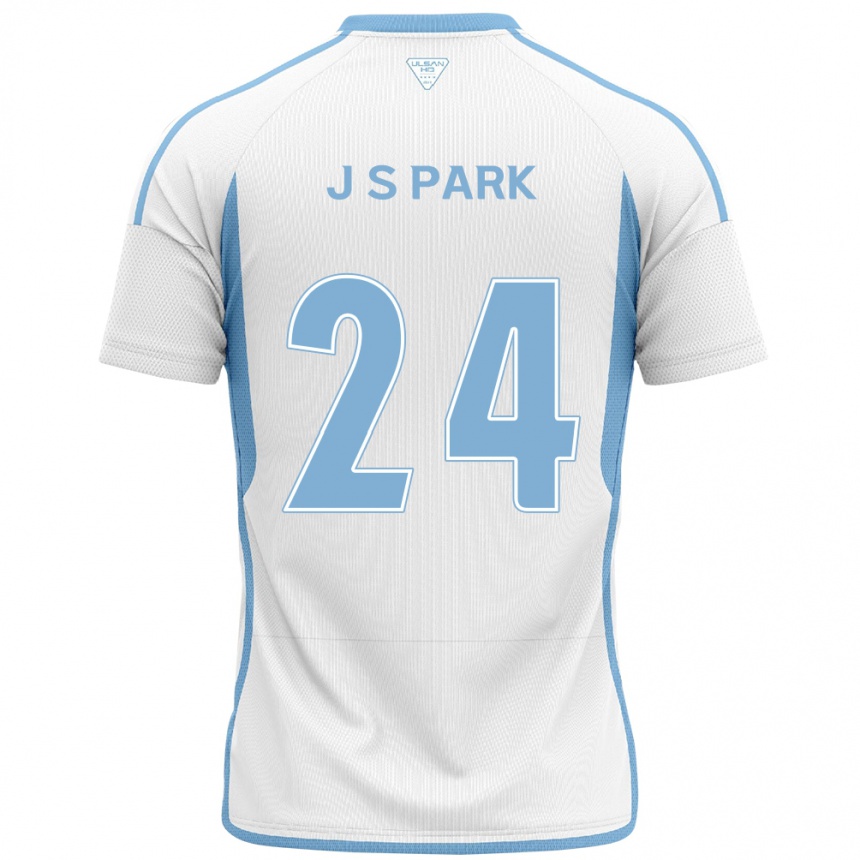 Kids Football Sang-Jun Park #24 White Blue Away Jersey 2024/25 T-Shirt Nz