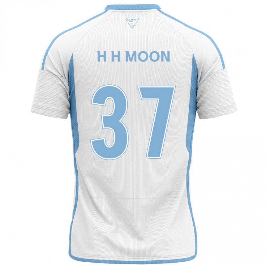 Kids Football Hyeon-Ho Moon #37 White Blue Away Jersey 2024/25 T-Shirt Nz