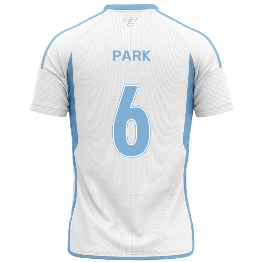 Kids Football Jun Park #6 White Blue Away Jersey 2024/25 T-Shirt Nz