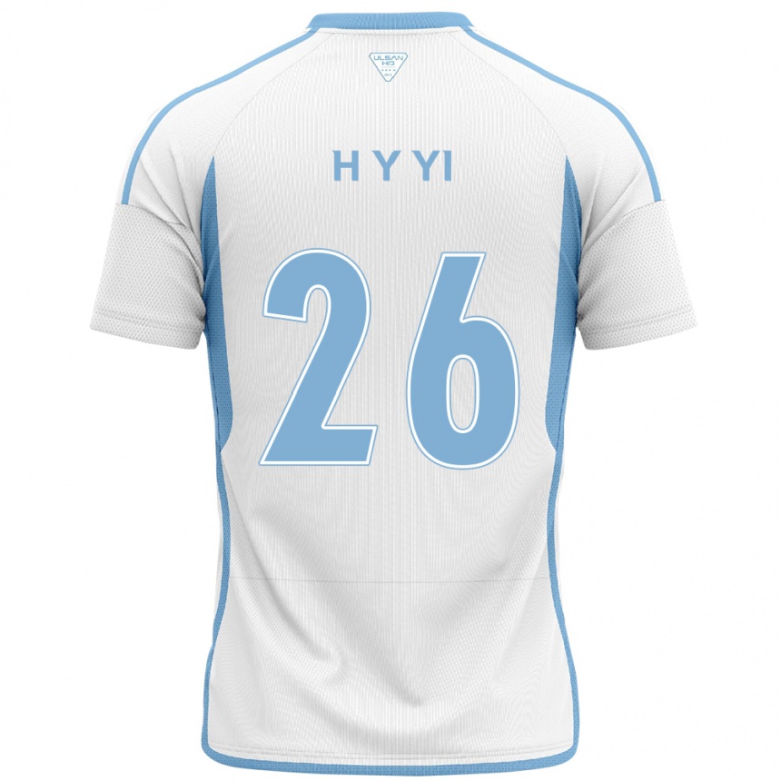 Kids Football Yong-Hyeon Yi #26 White Blue Away Jersey 2024/25 T-Shirt Nz