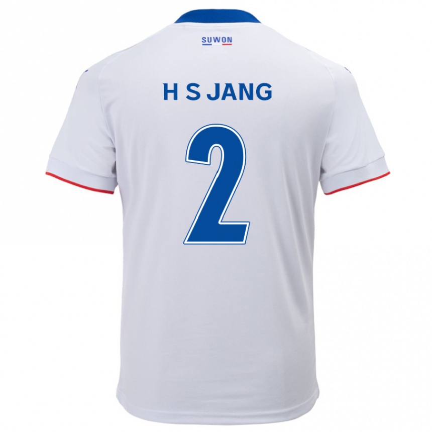 Kids Football Seok-Hwan Jang #2 White Blue Away Jersey 2024/25 T-Shirt Nz