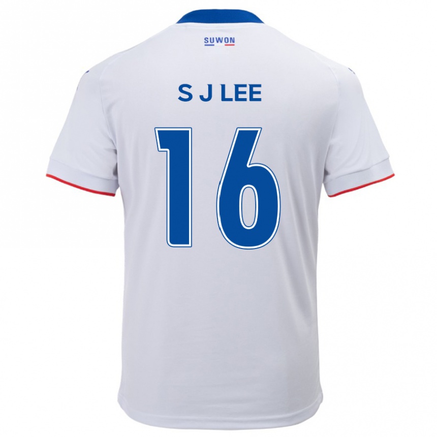 Kids Football Jong-Sung Lee #16 White Blue Away Jersey 2024/25 T-Shirt Nz