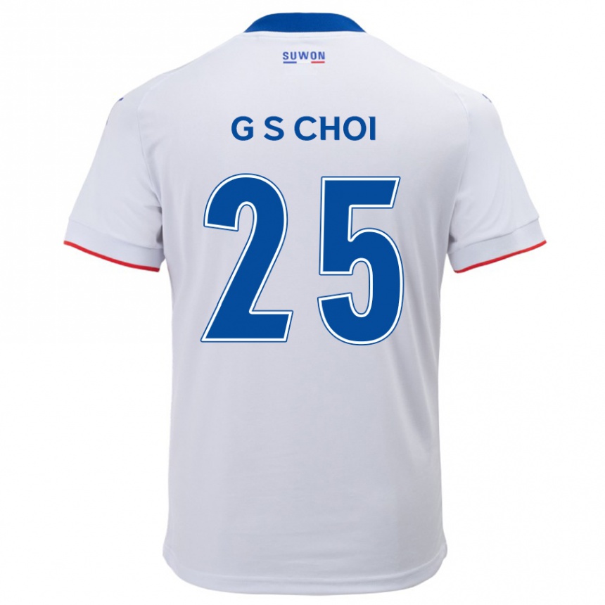 Kids Football Sung-Geun Choi #25 White Blue Away Jersey 2024/25 T-Shirt Nz