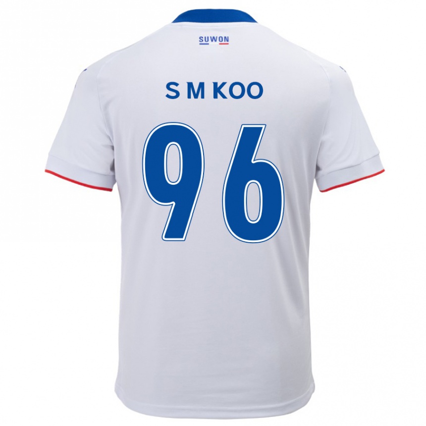 Kids Football Min-Seo Koo #96 White Blue Away Jersey 2024/25 T-Shirt Nz