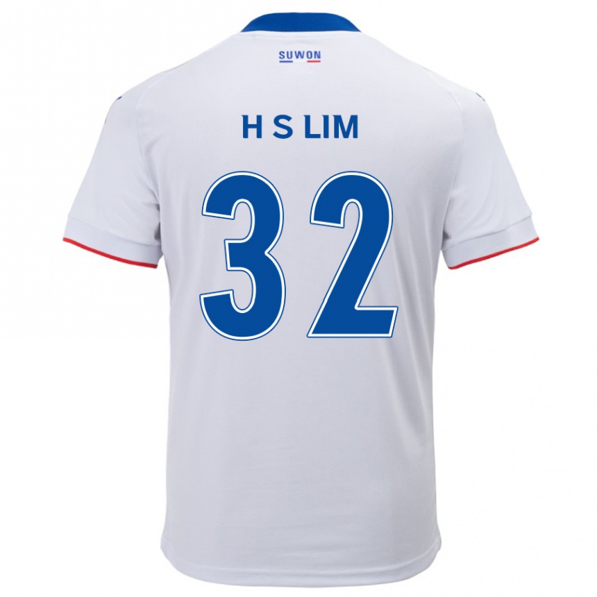 Kids Football Seong-Hyeon Lim #32 White Blue Away Jersey 2024/25 T-Shirt Nz